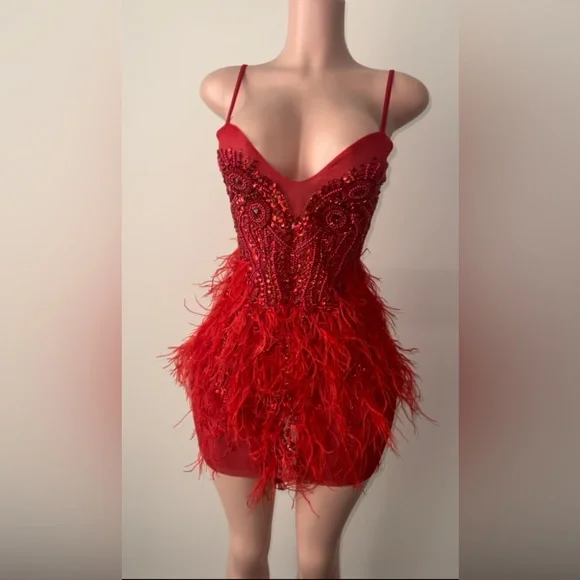 Dresses | Red Birthday Prom Dress Stretchy | Poshmark